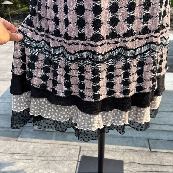 Vintage Y2K 90s Pink Black Lace Sheath Dress - Picture 11 of 12